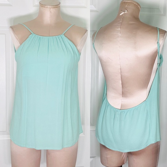 Reformation Tops - Reformation Open Back Strap Mint Tank Top Sz S